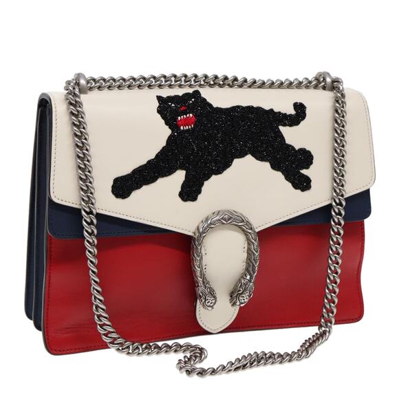 GUCCI Chain Dionysus Panther Shoulder Bag Leather Multicolor - Picture 1 of 16